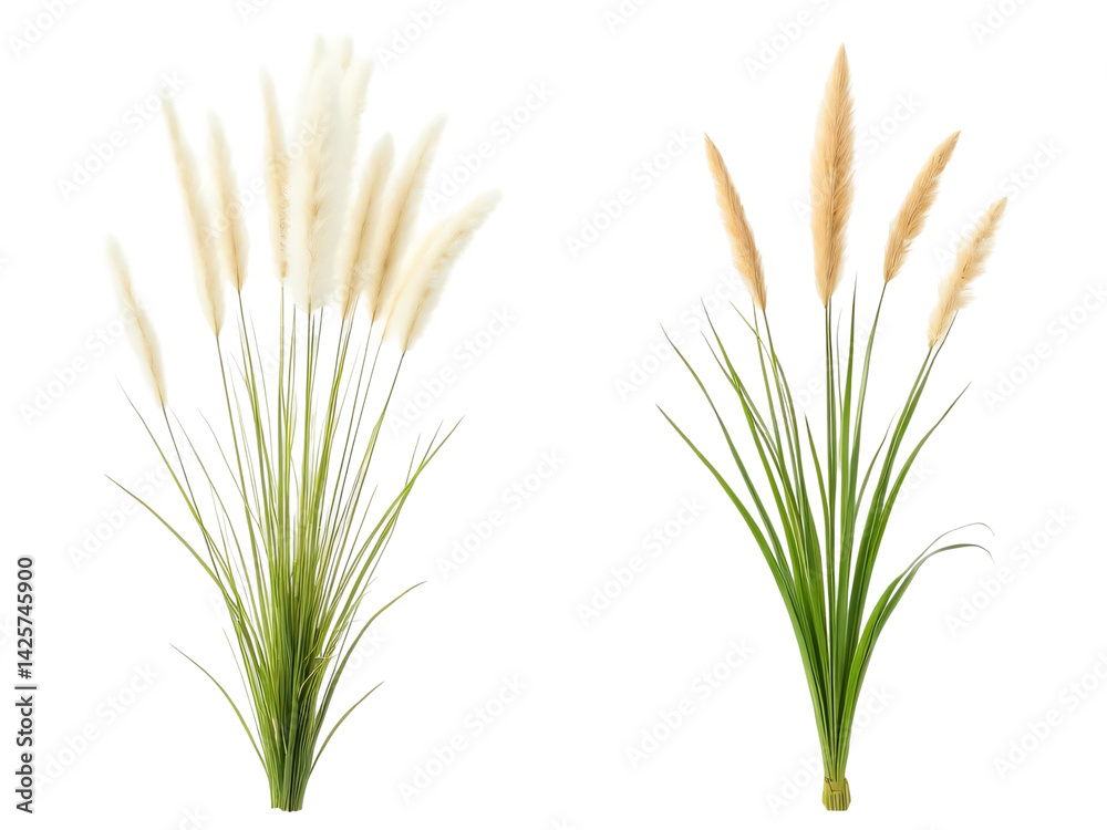 Obraz premium Pampas grass, isolated on background, cutout ,transparent png