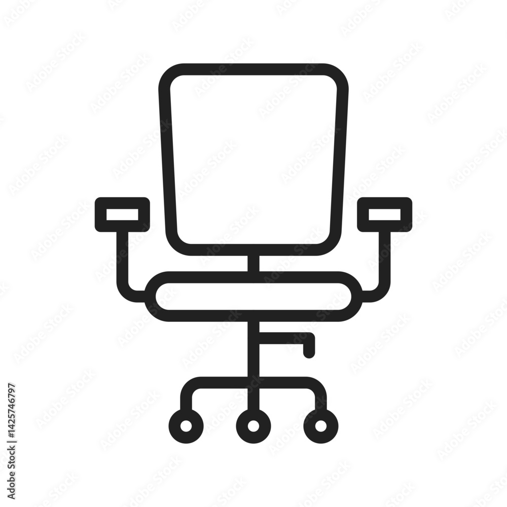 Office Chair icon vector image. Suitable for mobile apps, web apps and print media. Office Chair icon vector image. Suitable for mobile apps, web apps and print media.