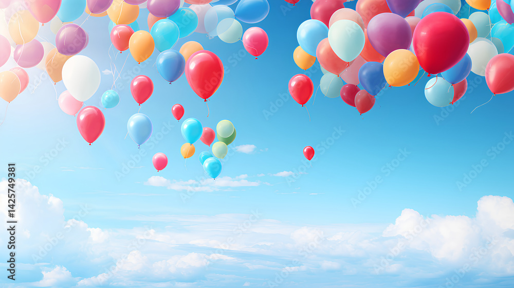 balloons on a clean background in a simple style balloons on a clean background in a simple style
