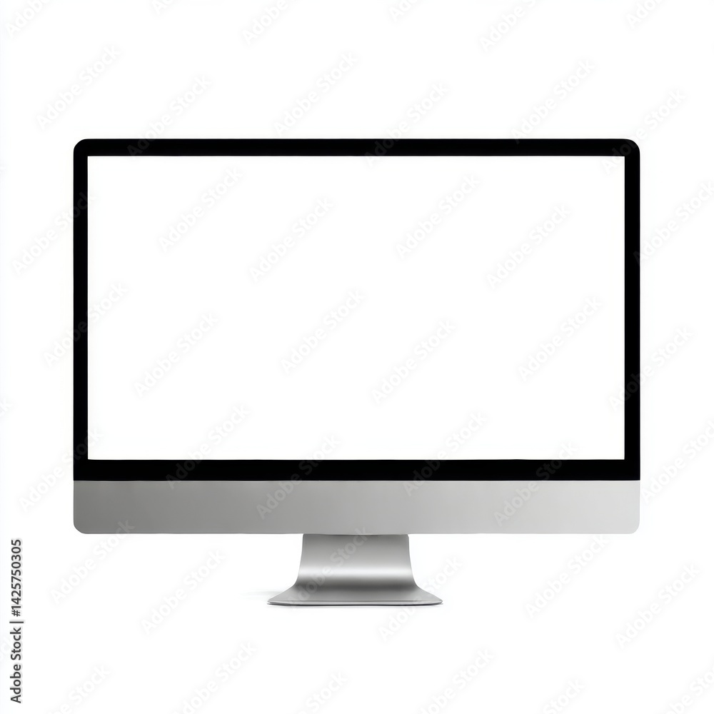 Computer monitor mockup display screen isolated on white background Computer monitor mockup display screen isolated on white background