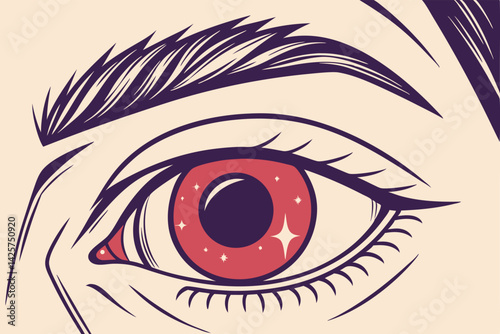 Close-Up Eye Illustration Realistic Human Eye Vector Art for Design and Medical Use