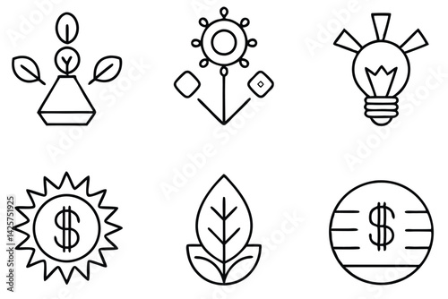 Profit Editable Stro Line Art for Marketing