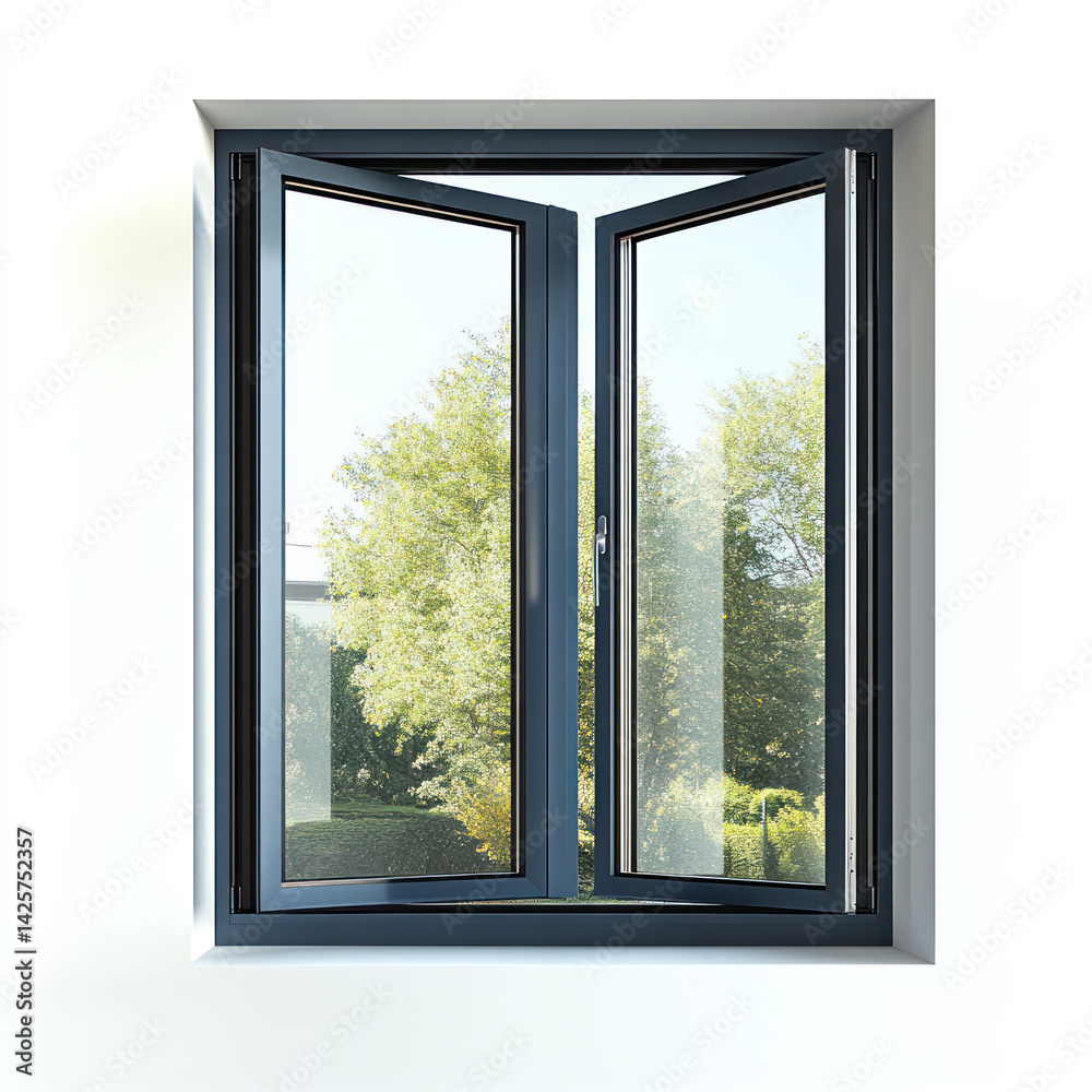 Fototapeta premium open mirror door in the morning