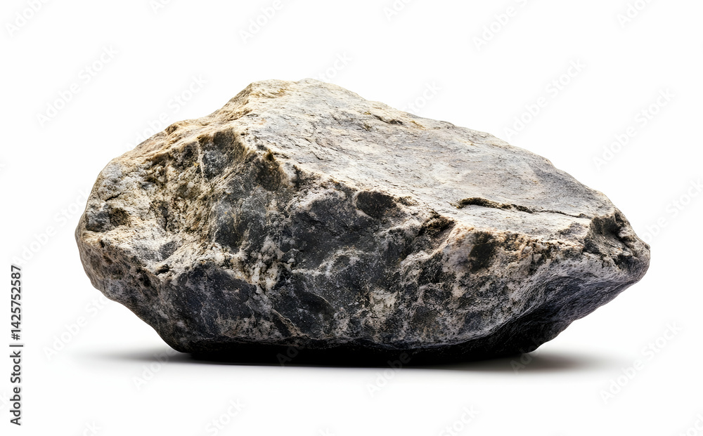 Fototapeta premium Gray Rock Isolated on White Background