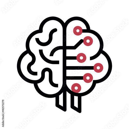Futuristic Brain with Integrated Circuitry, representing AI