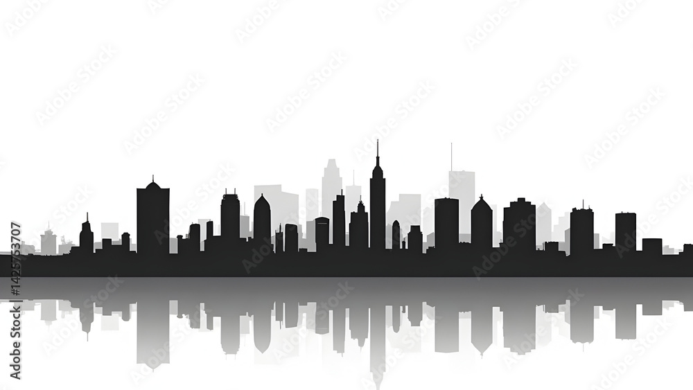 Fototapeta premium Silhouette of city 
