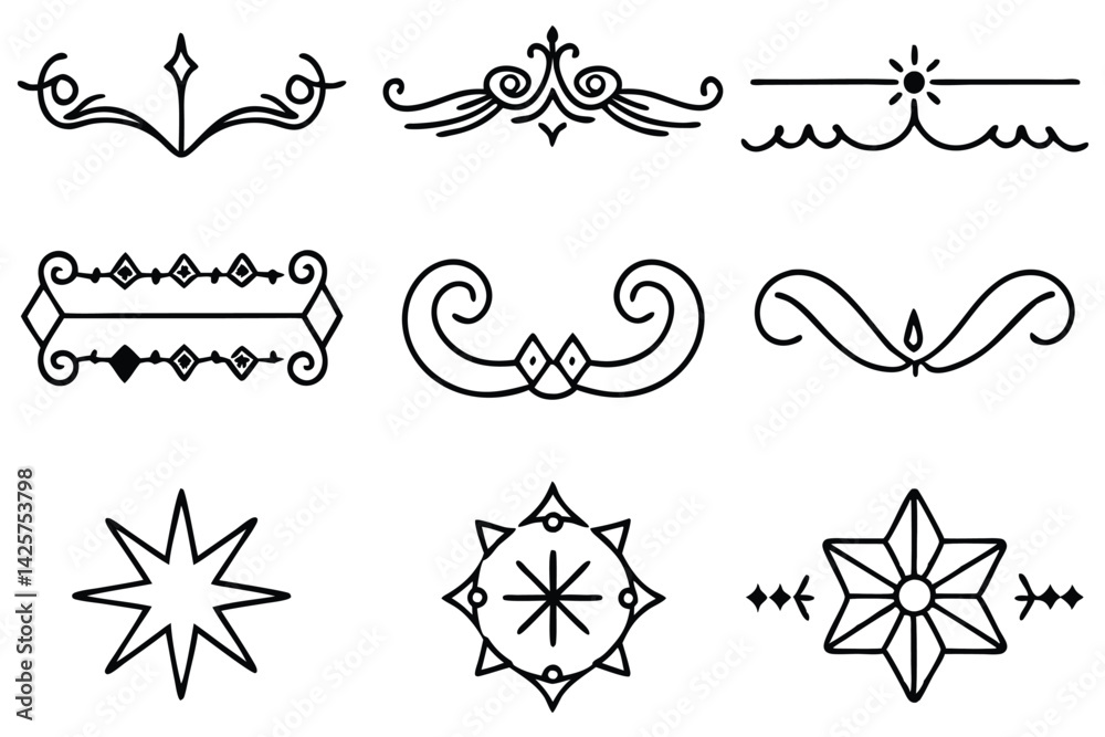 Fototapeta premium Text decoration adds elegance using line art