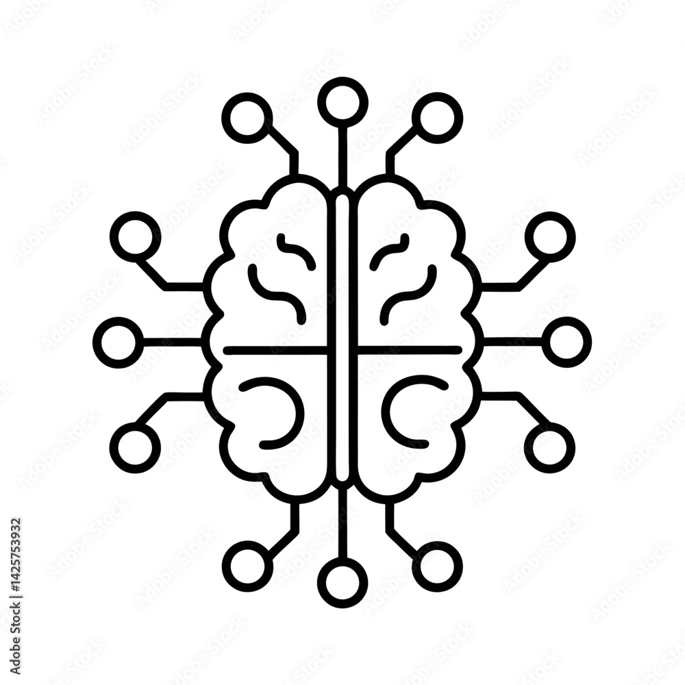 Futuristic Brain with Integrated Circuitry, representing AI Futuristic Brain with Integrated Circuitry, representing AI