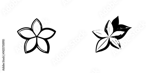 Black icons featuring stylized floral designs suitable for digital use or print media