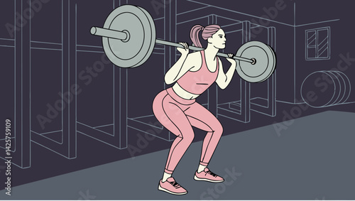 young woman lifting weights