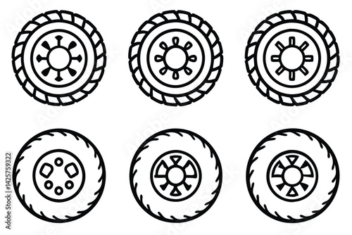 Tire maintenance tips for optimal road safety line art