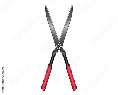 vector design of a tool called a grass shears which is usually used to cut grass