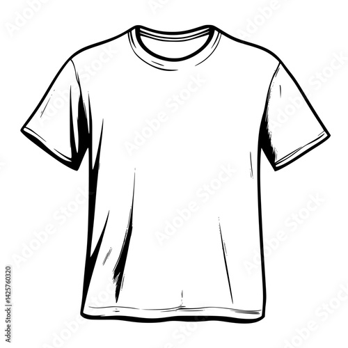 Black icon design of a simple t-shirt with short sleeves suitable for apparel graphics and fashion branding