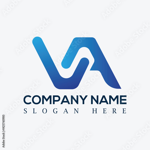 VA latter logo design, logo design, minimalist logo design, wordmark logo design, corporate logo
