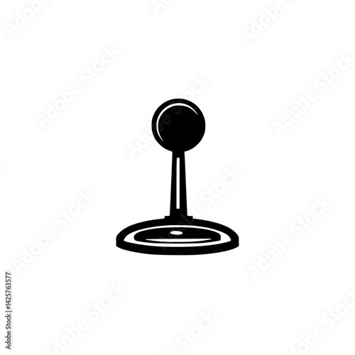 Black icon of a joystick representing gaming controls and interactive experience in a digital environment