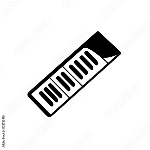 Black icon of a utility knife often used in crafting and handiwork for precise cutting and trimming