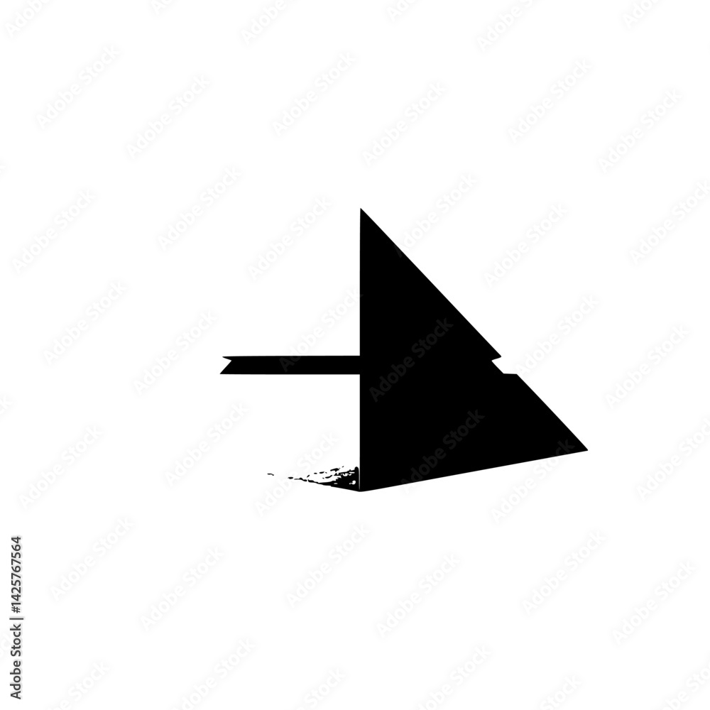 Minimalist black icon design featuring a geometrical shape on a white background for digital applications Minimalist black icon design featuring a geometrical shape on a white background for digital applications