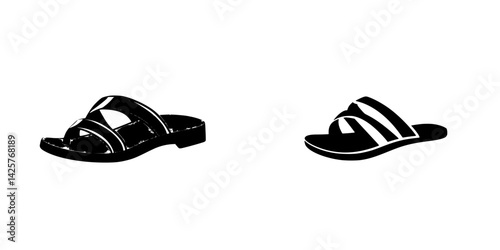 Stylish black sandals with unique designs for casual wear in warm weather