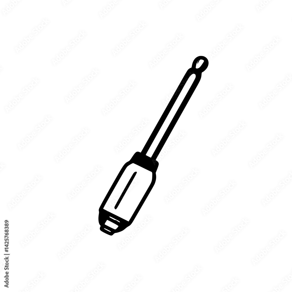 Obraz premium Set black icon representing a screwdriver used for various repair tasks and DIY projects in home improvement activities