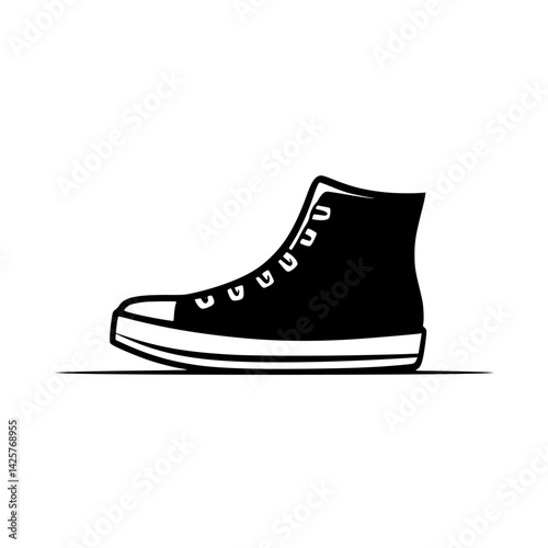 Stylish black sneaker icon designed for modern casual fashion enthusiasts