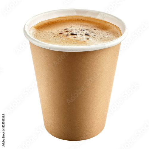 Coffee in paper cup shot on transparent Background