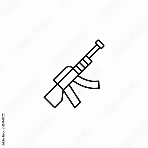 automatic rifle icon sign vector
