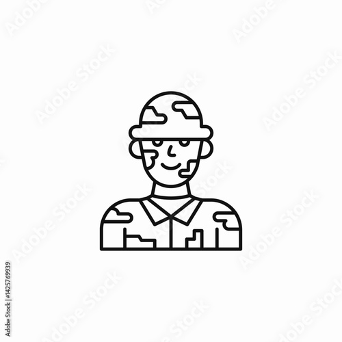 camouflage soldier portrait icon sign vector
