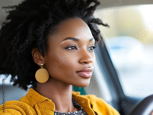 Woman Driving Car in Daytime
