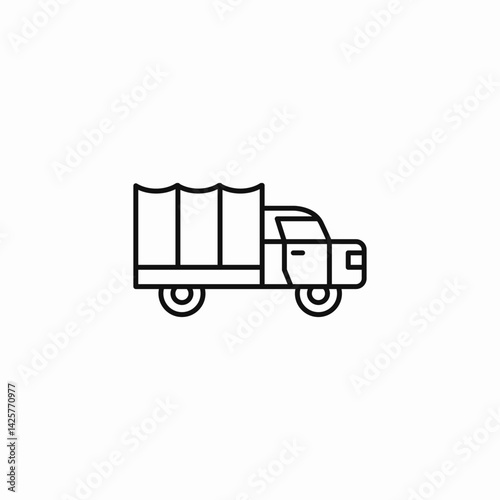 covered cargo truck icon sign vector