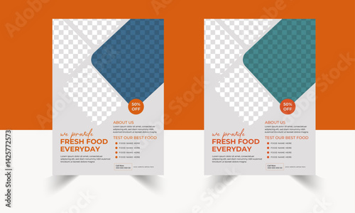 food and restaurant flyer design template