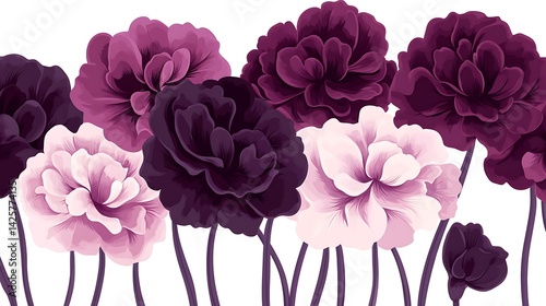Purple Floral Border Design.