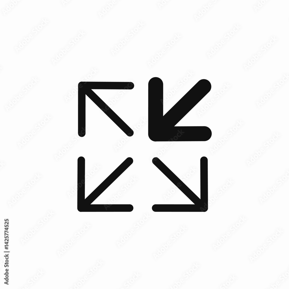 shrink arrows icon sign vector shrink arrows icon sign vector