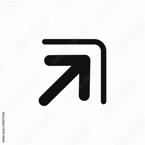 stepped arrow icon sign vector