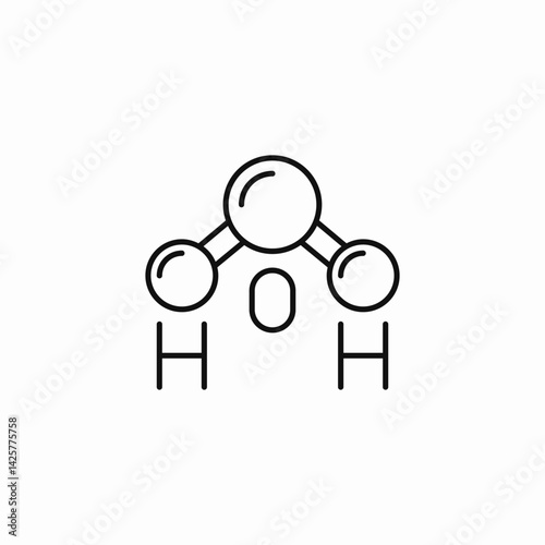 water molecule h2o icon sign vector
