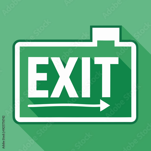 green exit sign