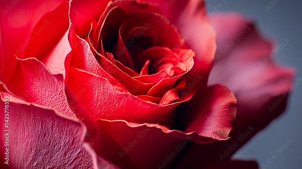 Naklejka premium Rose rouge en gros plan