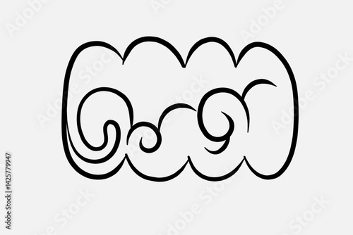 Random Shapes Organic Black Blobs. Outline 2d vector image. Sticker for social media. Backdrop