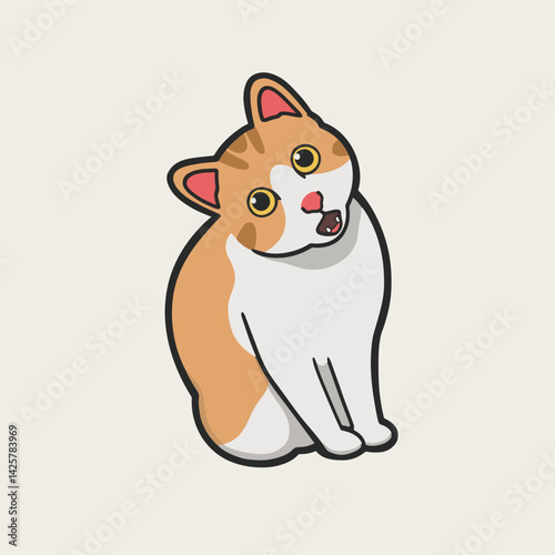 AAA Screaming Cat Meme Sticker T-shirt Vector Cute Illustration