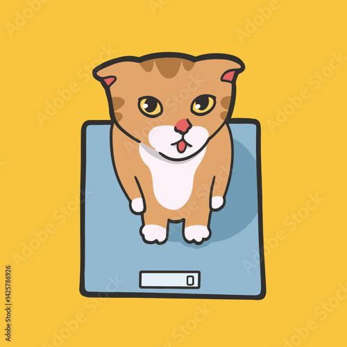 Cat on Scale, Bro not Exist Cat Meme Sticker T-shirt Vector Cute Illustration