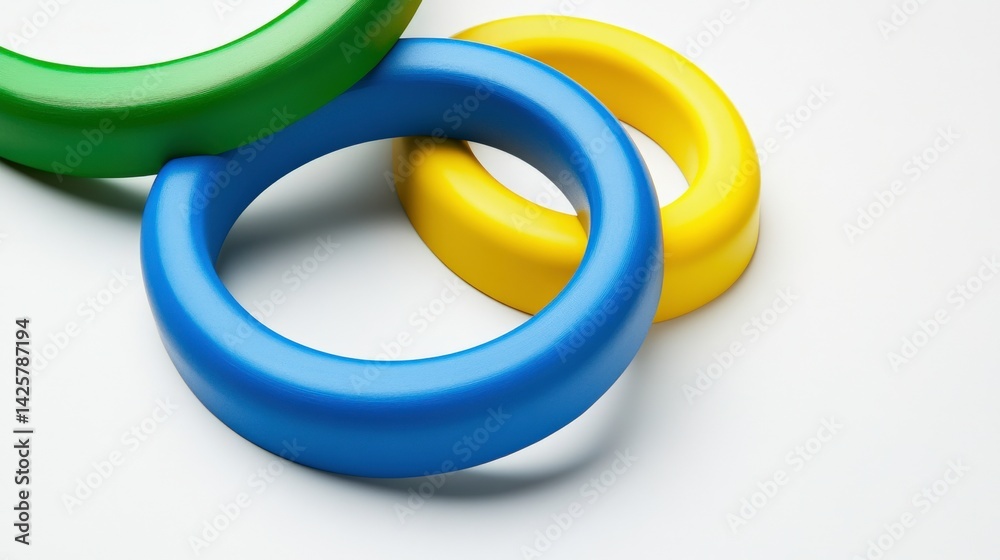 Vibrant Rings on White Background for Design Projects Vibrant Rings on White Background for Design Projects