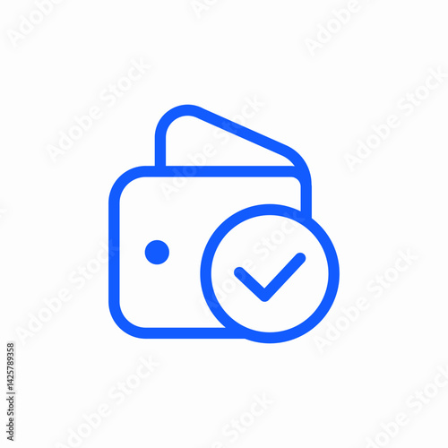 wallet confirmation successful payment icon sign vector