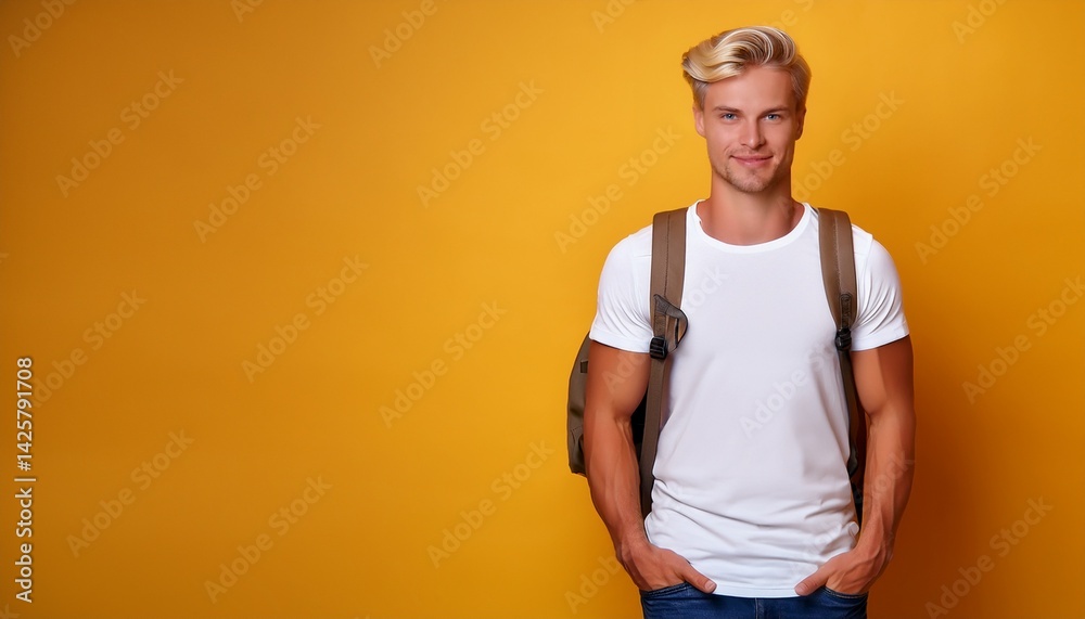 Generated image of a student with bag Generated image of a student with bag