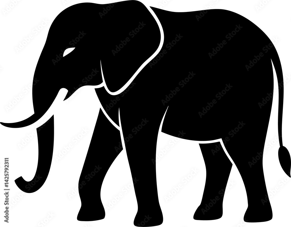 Obraz premium elephant silhouette isolated on white