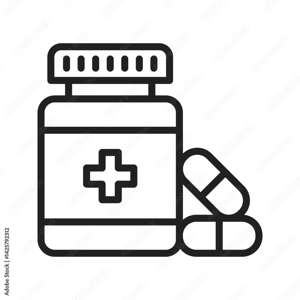Pills icon vector image. Suitable for mobile apps, web apps and print media. Pills icon vector image. Suitable for mobile apps, web apps and print media.