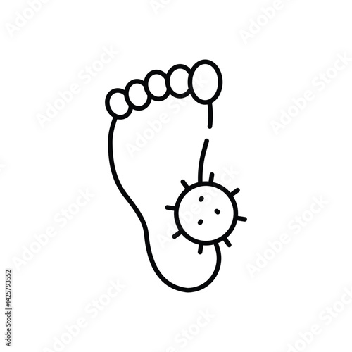 Foot fungus Vector icon