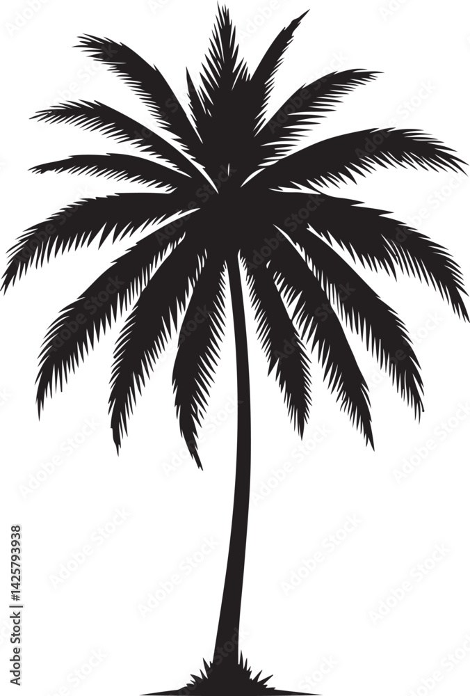 Obraz premium Palm tree silhouette design vector.