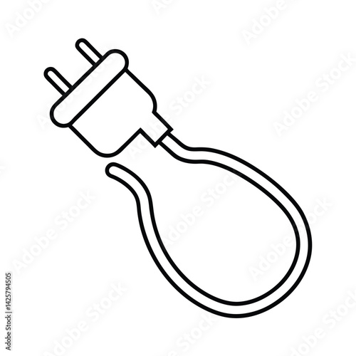  electric cable plug icon in outline style 