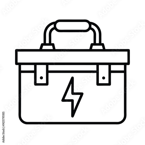 electrician tool kit icon in clean vector style 