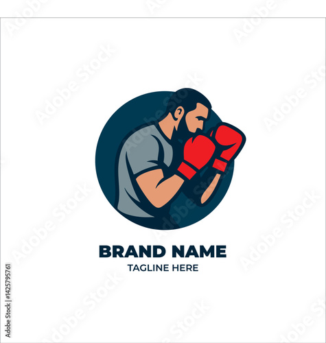 Logo about the sport of boxing, boxing training gym or boxing club