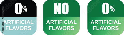 No artificial flavors labels. Organic food sticker